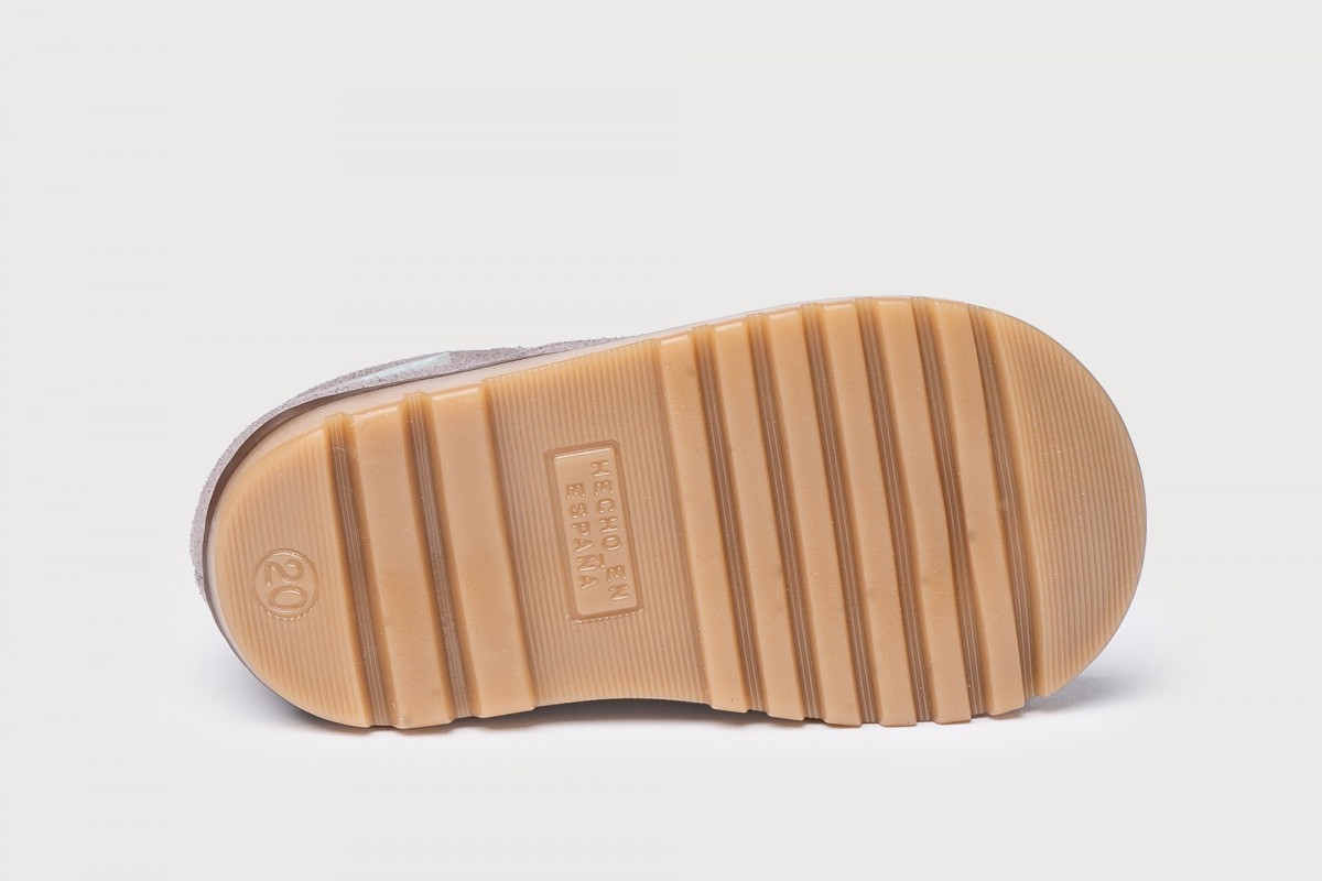 INGLESITA GRIS BOTA ANTE AFELPADO CORDONES ANGELITOS