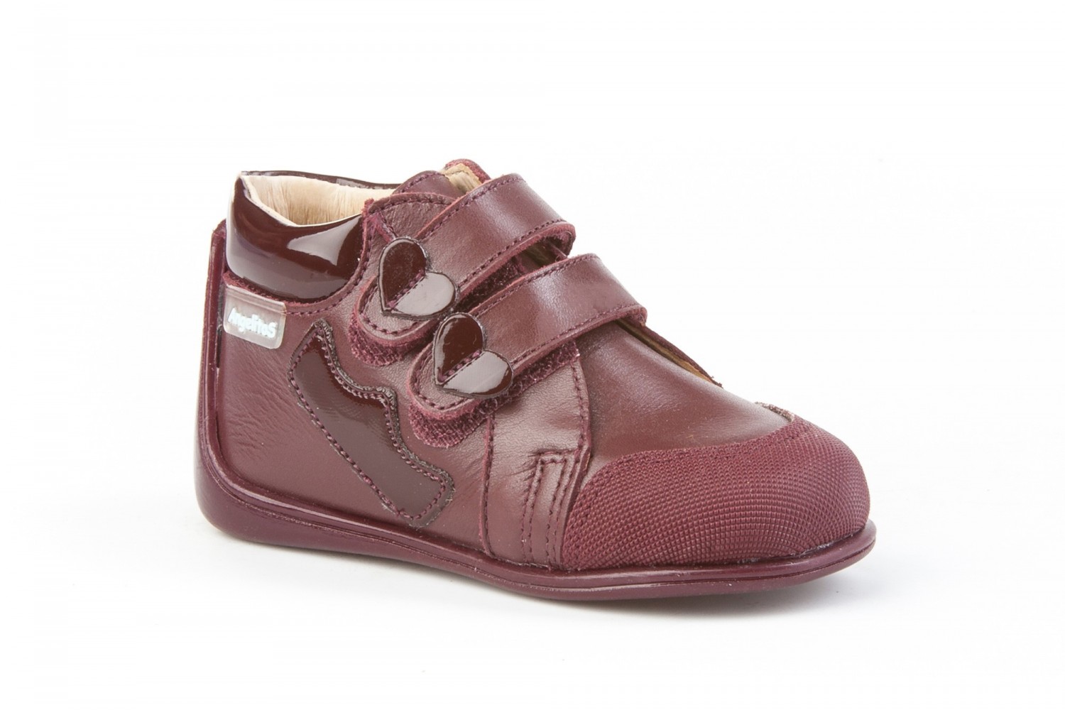 BOTITA VELCRO ANGELITOS BURDEOS