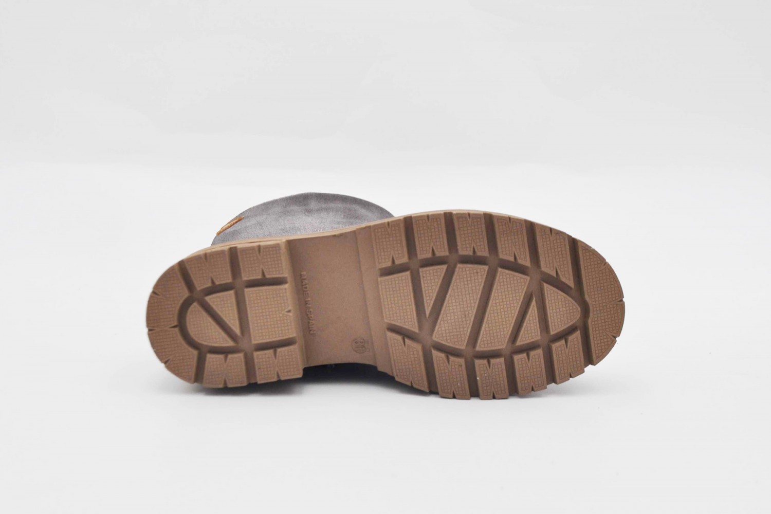BOTA CAMPERA GRIS ANTE AFELPADO ANGELITOS 4 CM "TEX-NATURE GEL-MEMORY"