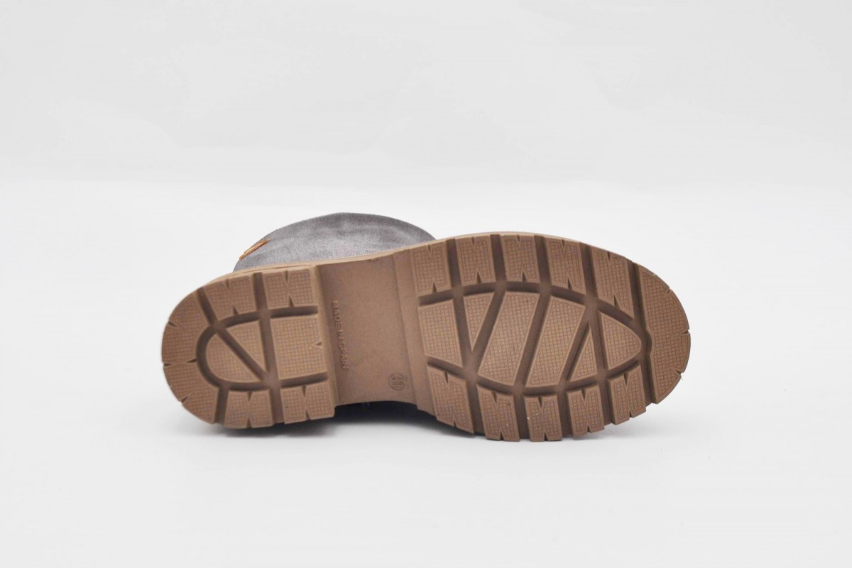 BOTA CAMPERA GRIS ANTE AFELPADO ANGELITOS 4 CM "TEX-NATURE GEL-MEMORY"
