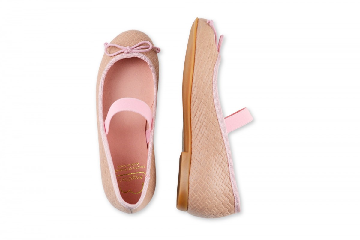 BAILARINA LAZO & ELÁSTICO NAPA TRENZA BAMBÚ ANGELITOS ROSA