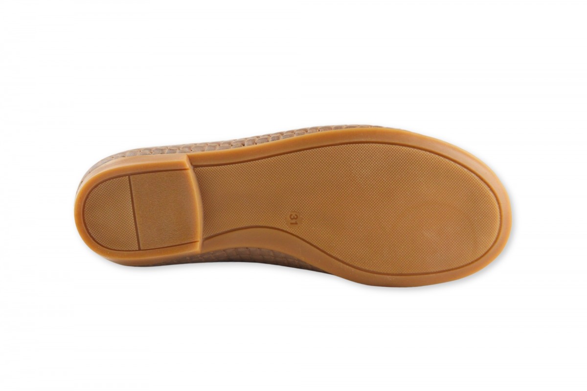 BAILARINA LAZO & ELÁSTICO NAPA TRENZA NATURAL ANGELITOS TAUPE