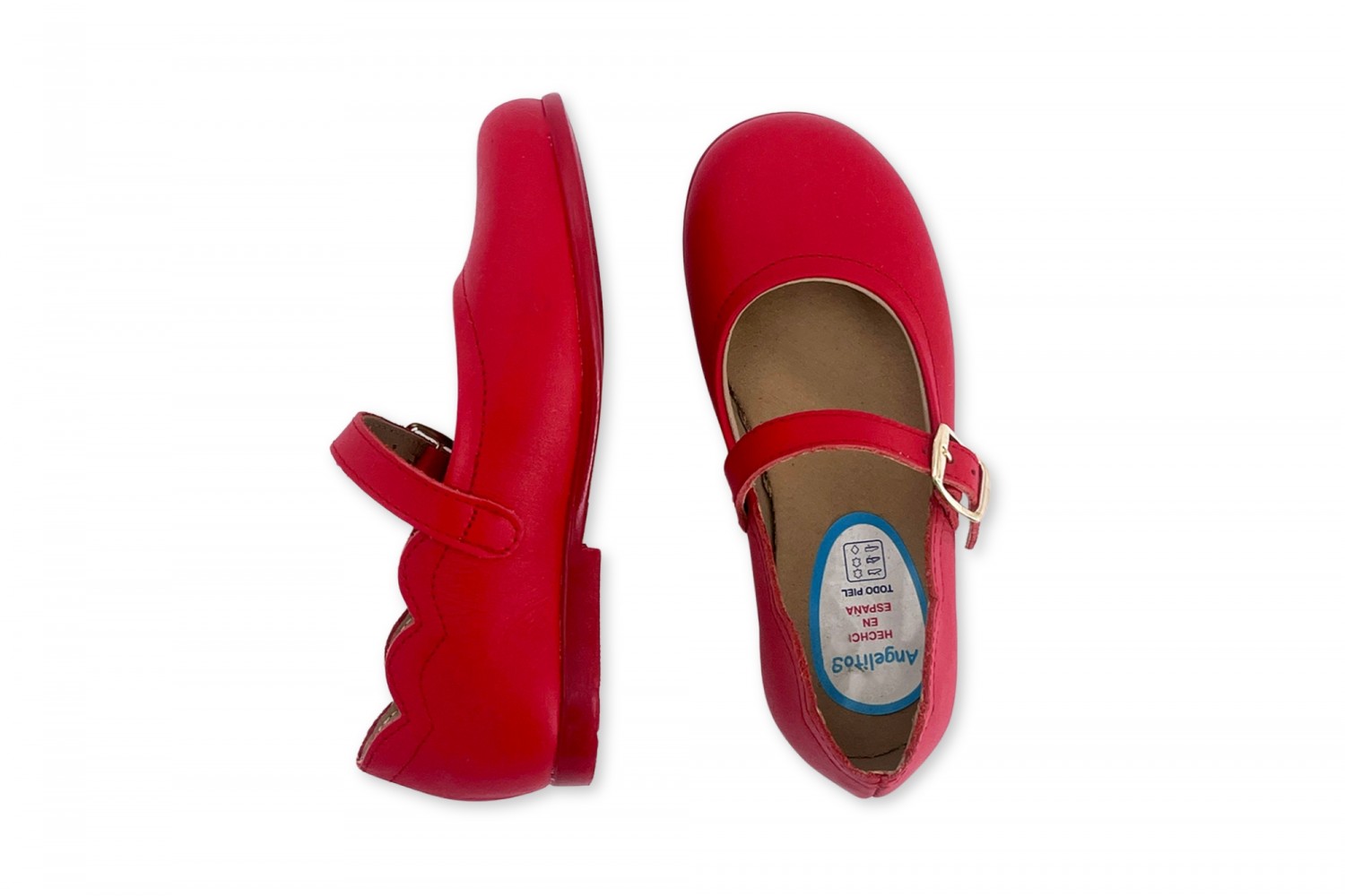 ANGELITOS MERCEDITA DE NIÑA CON HEBILLA ROJA