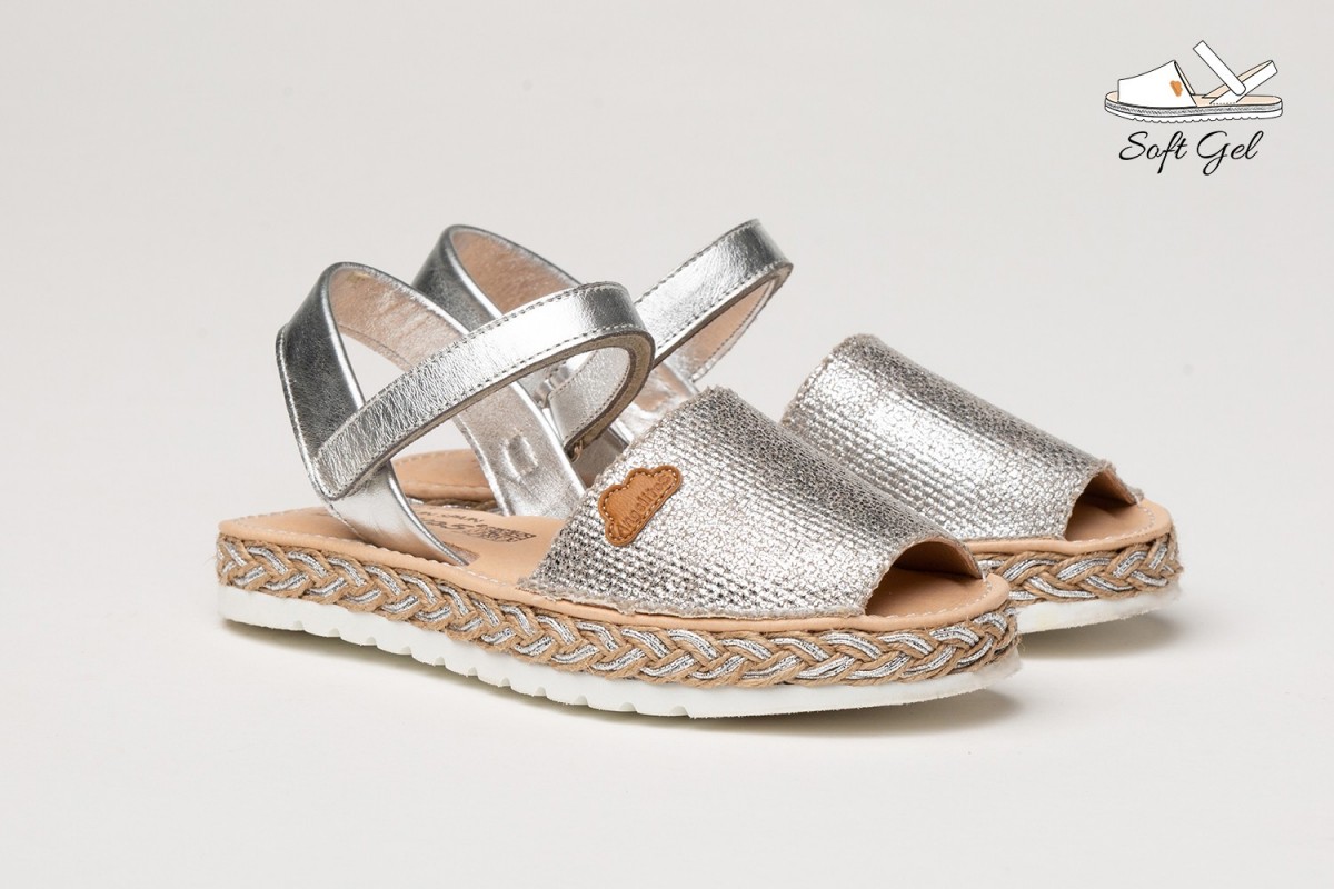 MENORQUINA VELCRO SACO METALIZADO ANGELITOS "GEL-MEMORY FOAM" PLATA